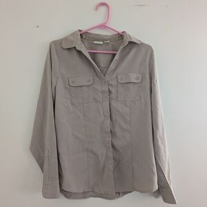 Cato Light Taupe Button-Front Shirt